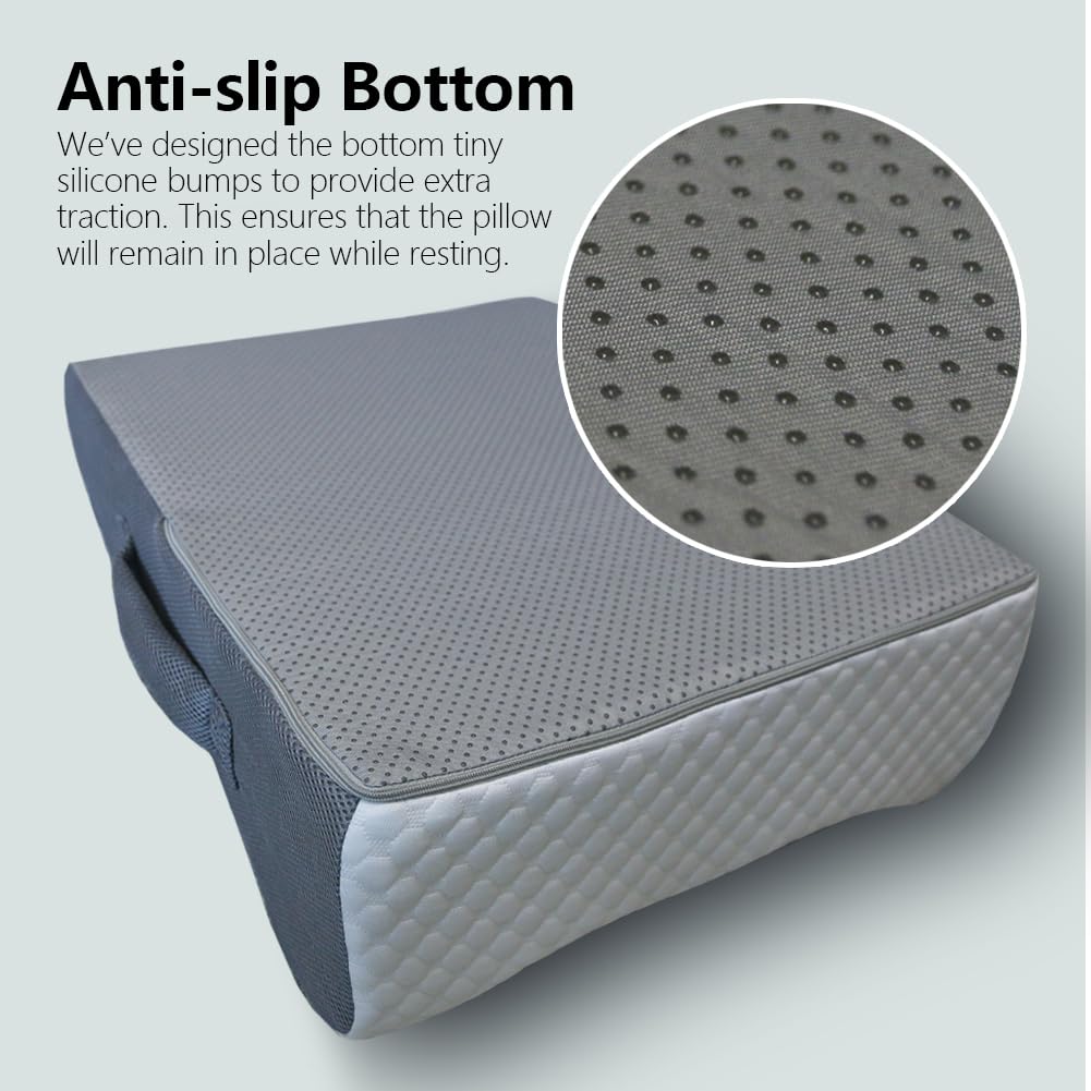 BlissfulNest Leg Elevating Pillow Leg Elevation Pillow for Legs/Knee/Ankle Post Surgery Memory Foam Cooling Fabric Eases Legs/Feet/Calves Pressure Speeds Post Surgery Recovery
