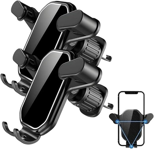 PVZXR Air Vent Car Phone Mount Holder,2026 New Wider Clamp & Metal Hook Car Phone Holder Vent [Thick Cases Friendly] Phone Holders for Your Car Mount Automobile Hands Free Cradle Air Vent (A-2PCS)