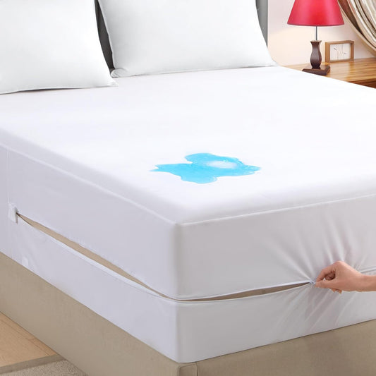 Body Pillowcase with Zipper + Zippered Mattress Encasement Queen