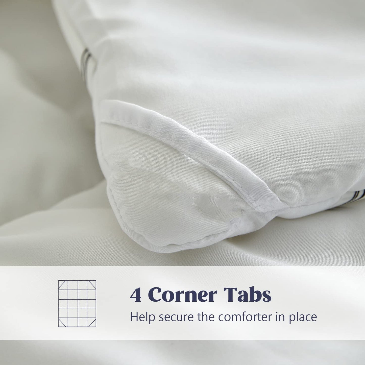 BISELINA Down Alternative Comforter Duvet Insert with Corner Tabs Box Stitched Microfiber Fluffy White Quilt All Seasons Hotel Collection Bedding - Queen Size, 88x92 Inches