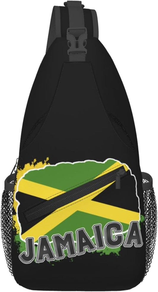 GJXFLSY Jamaic Flag Sling Backpack Crossbody Bag Casual Chest Bags Travel Hiking Daypack Shoulder Bag for Women Men