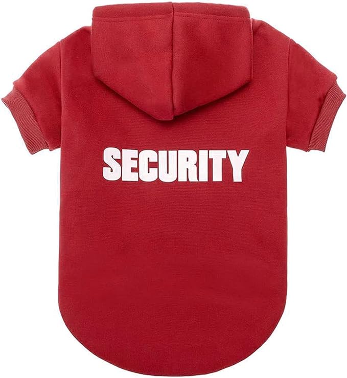 BINGPET Security Dog Hoodies Puppy Sweater Cold Weather Dog Coats Soft Brushed Fleece Pet Clothes Hooded Sweatshirt for Dog Cat