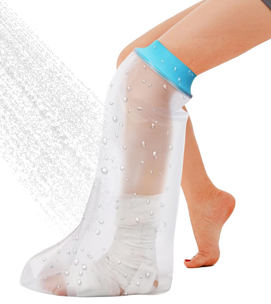 Asunby Waterproof Cast Covers for Shower Leg,Adult leg Protection to Wounds, Keeps Cast and Bandage Dry Bath,Watertight Cast Bag Showering for Surgery Foot, Ankle, Burns Reusable
