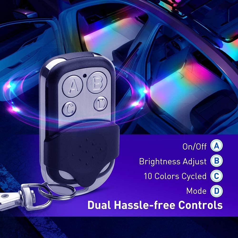 Govee Car Lights, Smart RGBIC Interior Car Lights with APP, Remote Control, LED Lights for Decor, DIY Mode and Multiple Scene Options, 2 Lines Design 72 LED Lights