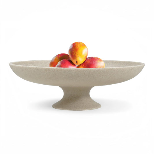 GREAHWD Large Decorative Bowl, Decorative Fruit Bowl for Kitchen Counter, Modern Pedestal Bowl for Home Decor, Stylish Key Bowls for Entry Table, Coffee Table Decorations (Beige)