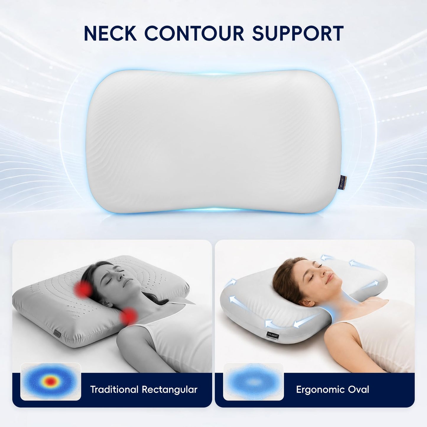 Cooling Gel Memory Foam Pillow – Reversible Cool Pillow for Side Back and Stomach Sleepers, Comfort for Hot Sleepers Night sweaters, Medium Firm Neck Support, Removable & Machine Washable Cover, Queen