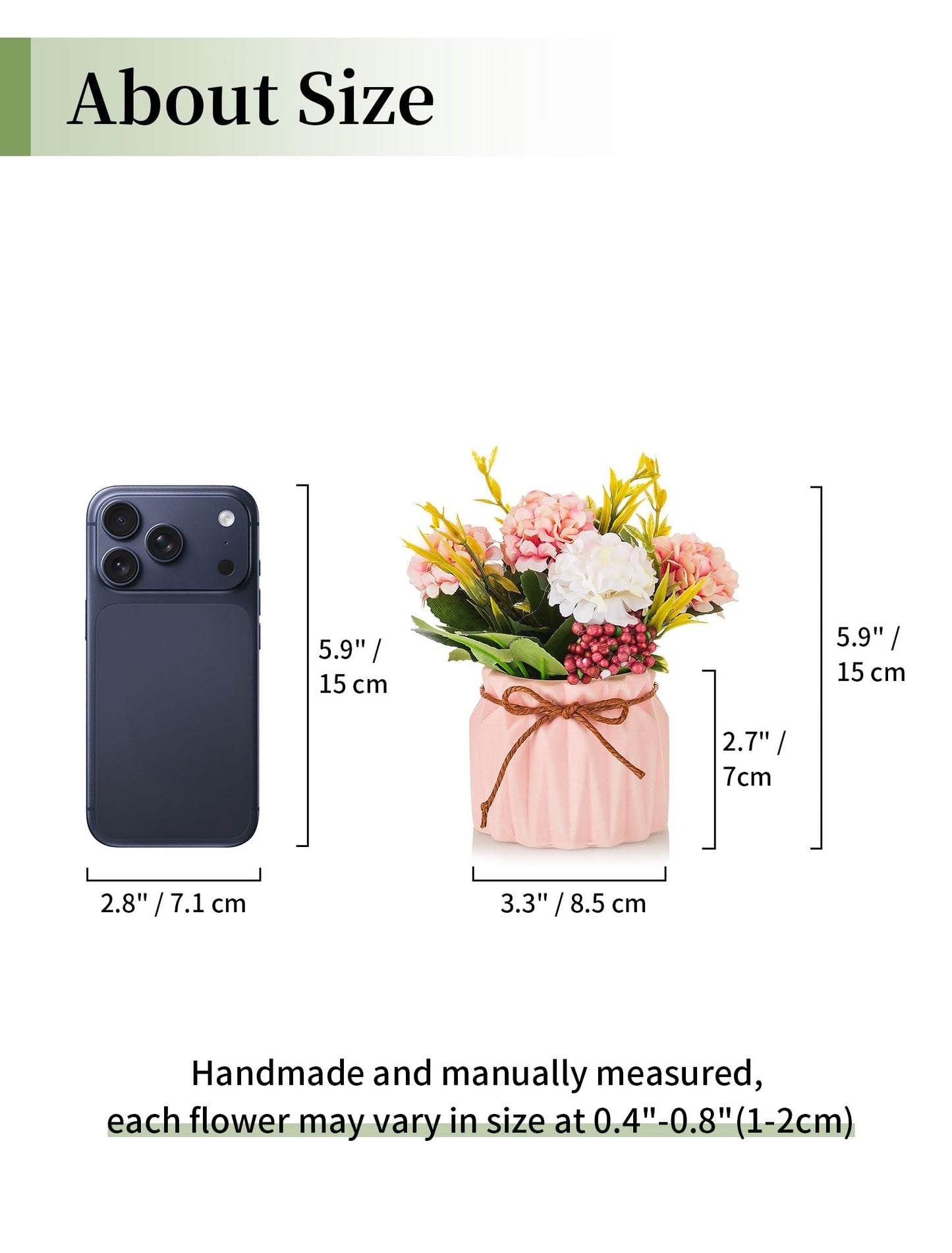 BLOSMON Fake Flowers in Vase for Centerpieces: 4 PCS 5.9 Inch Small Artificial Hydrangea with Vase Table Decor - Faux Floral Arrangements Desk Home Party Bathroom Office Decorations
