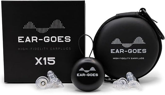 X15 High Fidelity Earplugs – Reusable Hearing Protection with Two Sizes – Concerts, Festivals, Musicians, Motorcycles, and Travel – 15 dB Noise Reduction – Clear & Comfortable