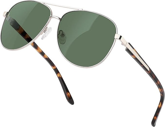 BIRCEN Polarized Aviator Sunglasses for Women : UV Protection Acetate Square Sunglass With Retro Classic Style