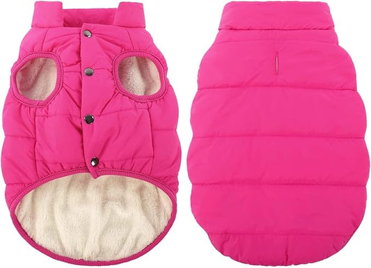 ASENKU Dog Winter Coat - Waterproof Windproof Dog Jacket, Warm Snowproof Doggie Puffer Vest for Cold Weather, Lightweight Snow Coats for Small Medium Large Dogs (Pink, S)