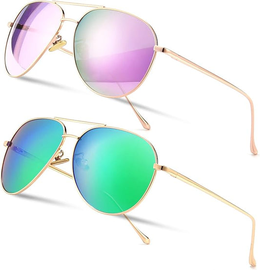 SUNGAIT Women's Lightweight Oversized Aviator Sunglasses - Classic Style Polarized Lens