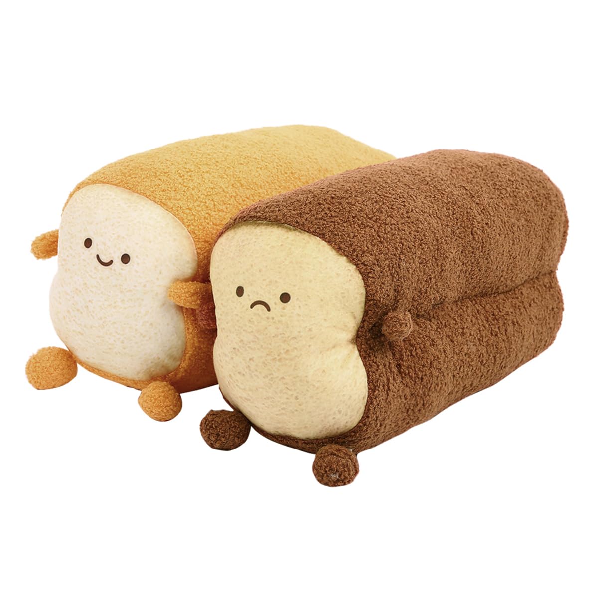 DENTRUN Toast Plush Pillow, Stuffed Bread Shape, Soft Toast Bread Food Plushies, Fun Sofa Cushion, Stuffed Doll Toy for Kids, Adults Gift, Home Bed Room Decor, 15"