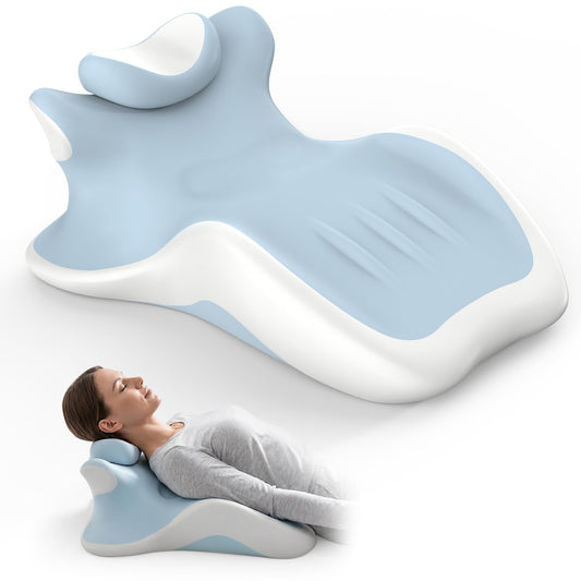 HAMYODO Chaise Lounges Indoor,Reading Pillow for Bed, Bed Rest Pillows for Prone Sleeping, Lumbar Support Sit Up Cushion, Memory Foam Wedge Pillow for Resting in Living Room & Bedroom,(BrightBlue)