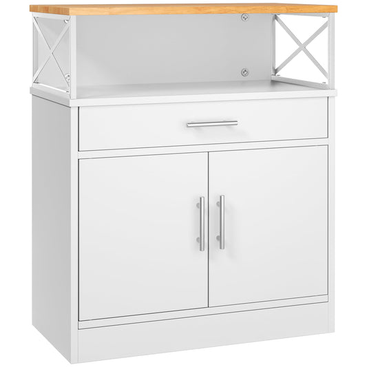 Shintenchi Kitchen Buffet Cabinet with Adjustable Shelf, Modern Kitchen Storage Cabinet,Farmhouse Coffee Bar Cabinet（White）
