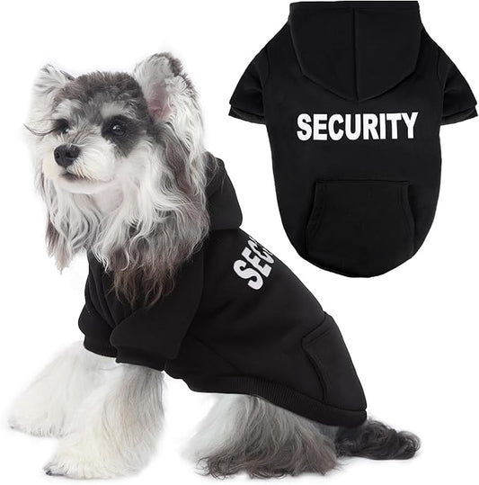 BAOBICUTE Dog Basic Hoodie Soft Dog Clothes Cold Weather Sweaters for Medium Large Dogs Cozy Fabric Warm Sweatshirt with Leash Hole (Security, Small)