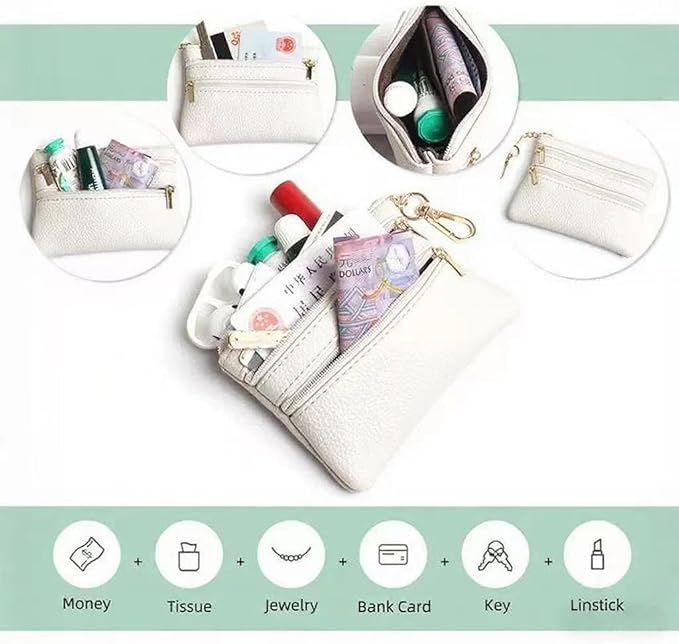 Crossbody Body Phone Holder for Women, New Phone Strap with Zippered Pouch, Adjustable Crossbody Strap (White)