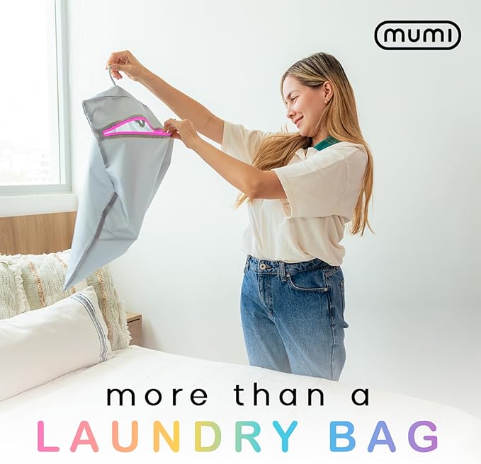 Mesh Laundry Bags for Delicates – MUMI Travel Laundry Bag with Hanger & Pouch | Large Lingerie Wash Bag for Washing Machine, Baby Clothes, Gym & Travel | Odor-Resistant Laundry Mesh Bag - Yellow