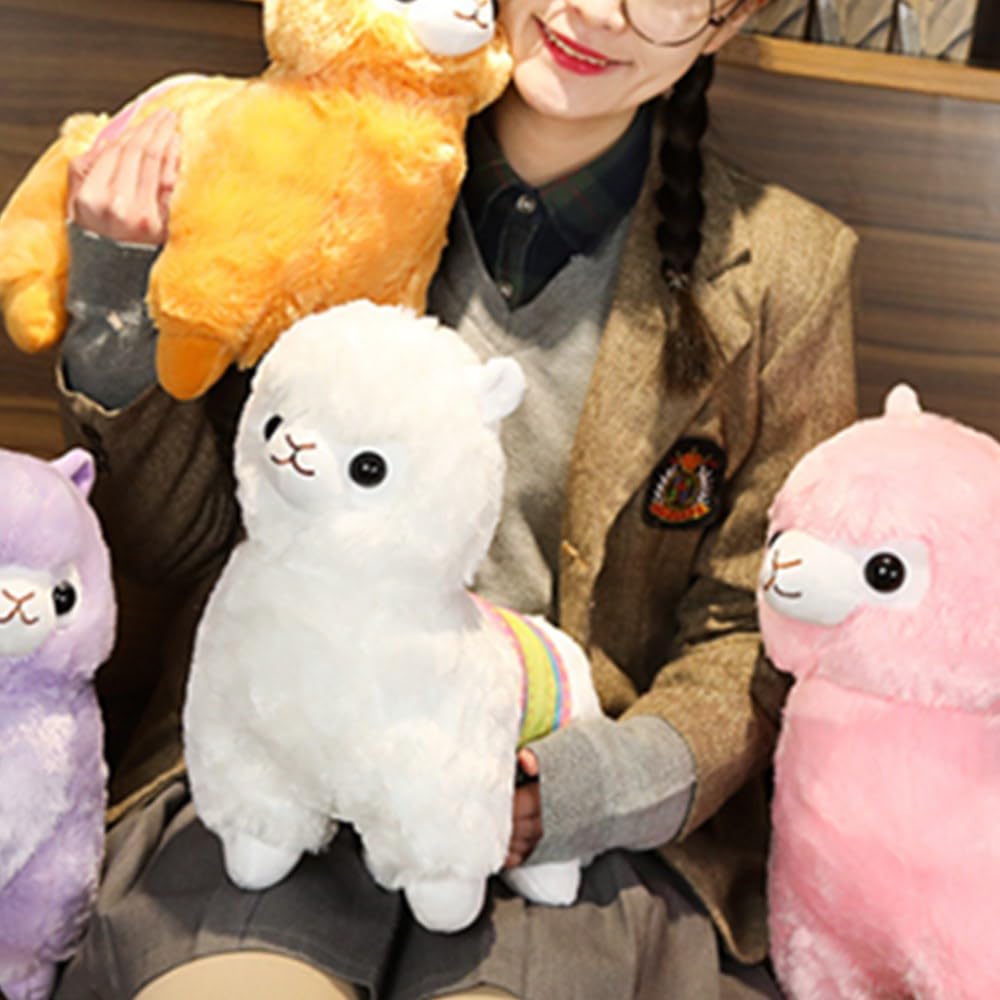 OUKEYI Alpaca Plush Toy, 13.7""/35cm Stuffed Animal Alpaca Doll Plushie Hug Pillow Soft Fluffy Cushion Super Christmas Valentine Gift, Birthday, White