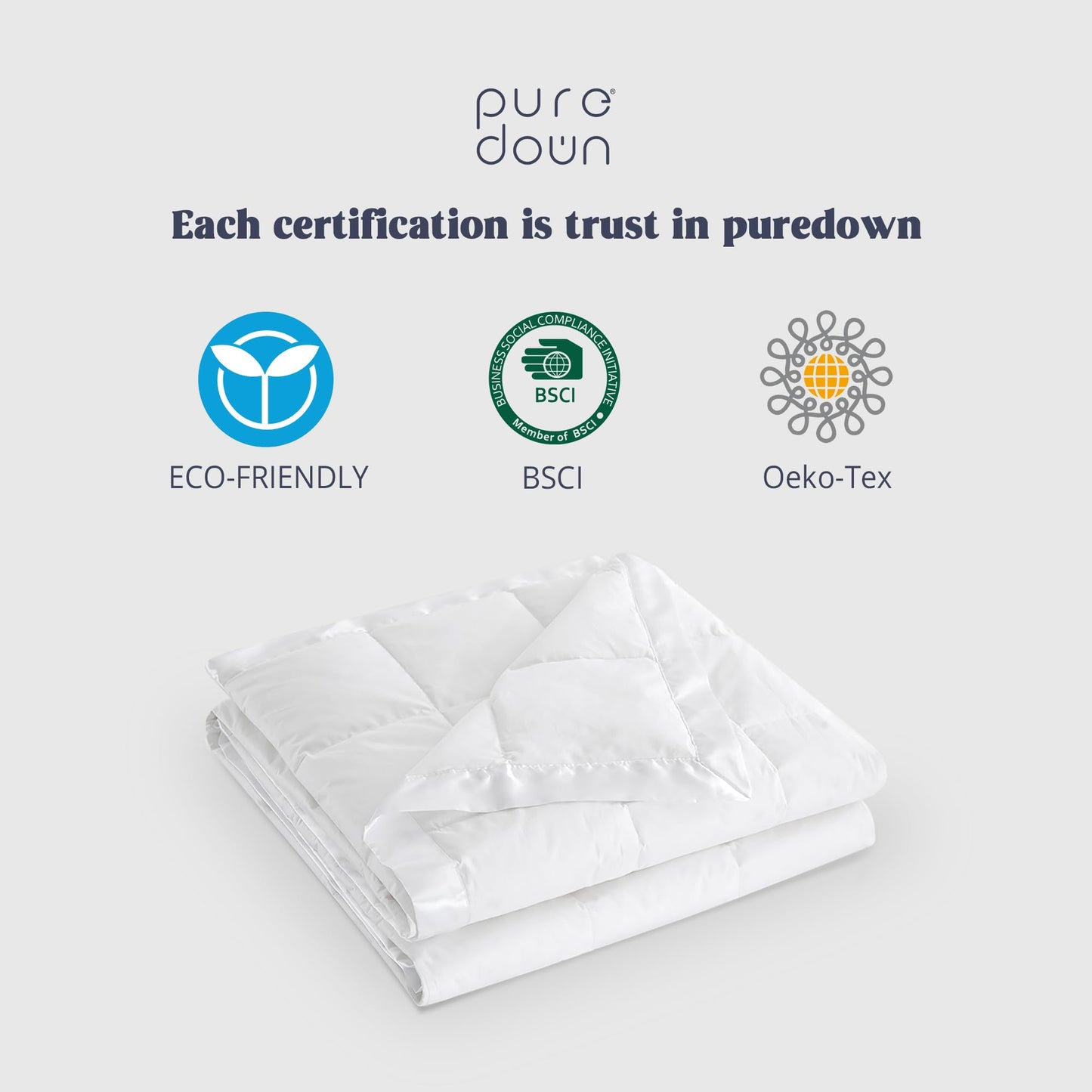 puredown® Blankets King Size - Soft Lightweight Down Blanket for Bed, Cozy Warm Luxury Bed Blanket with Satin Trim, White (108"X90")