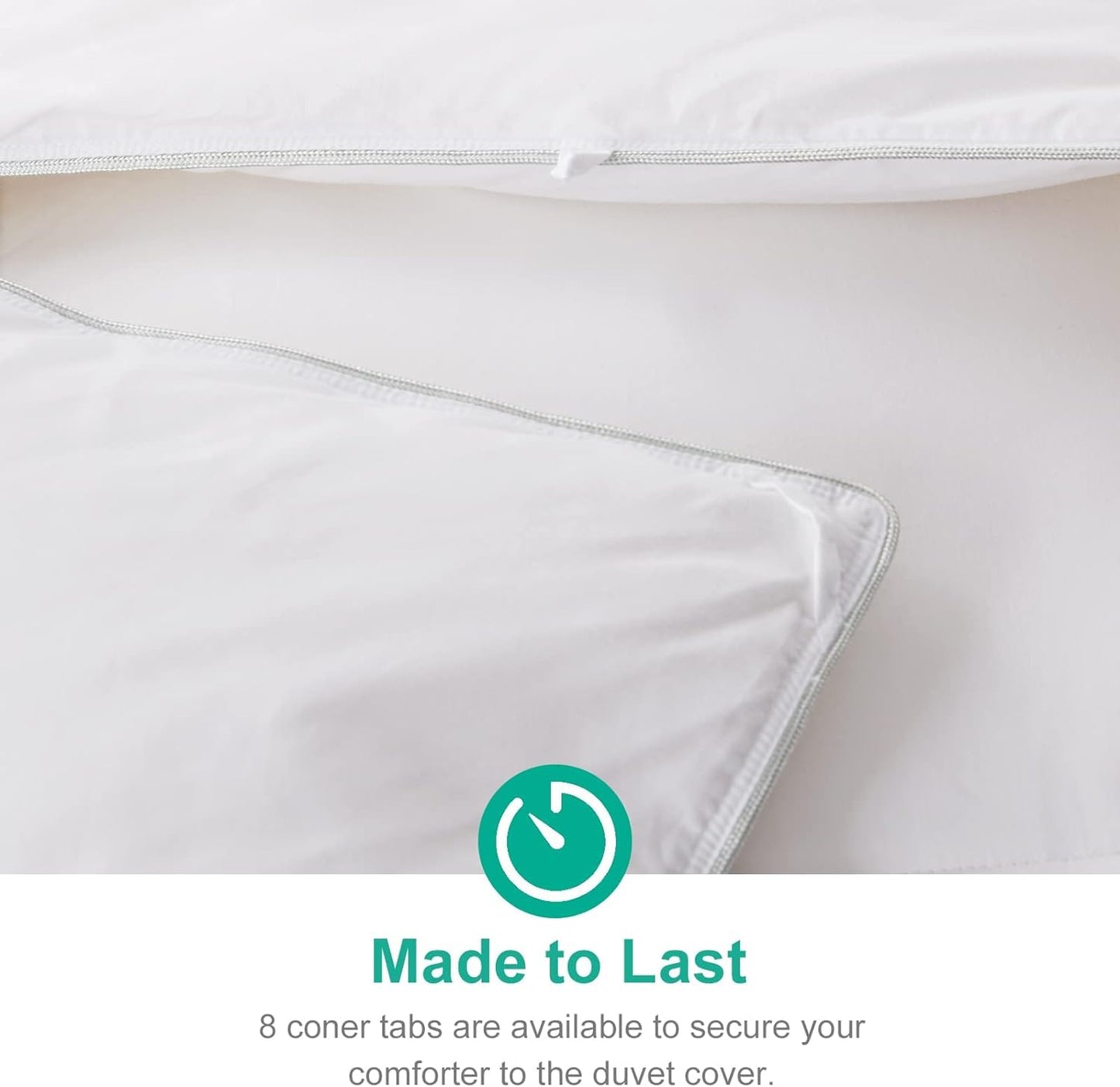 APSMILE Down Comforter Queen Size, All Season Duvet Insert, Ultra-Soft High Fill-Power Bedding Comforter, Fluffy Medium Warm Hotel Collection with Corner Tabs, 90x90, White