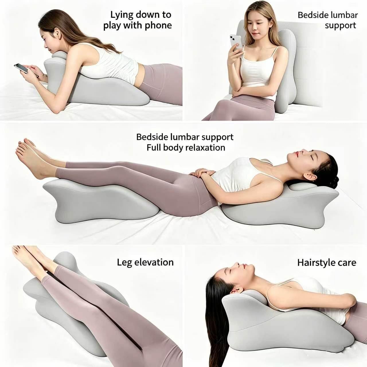 ASXMA Memory Foam Ergonomic Wedge Pillow for Sleeping, 27°Acid Reflux Relief .Elevation Bed Support Pillow for Back Pain, Post Surgery Recovery, Reading .with Removable Washable Cover(Grey)