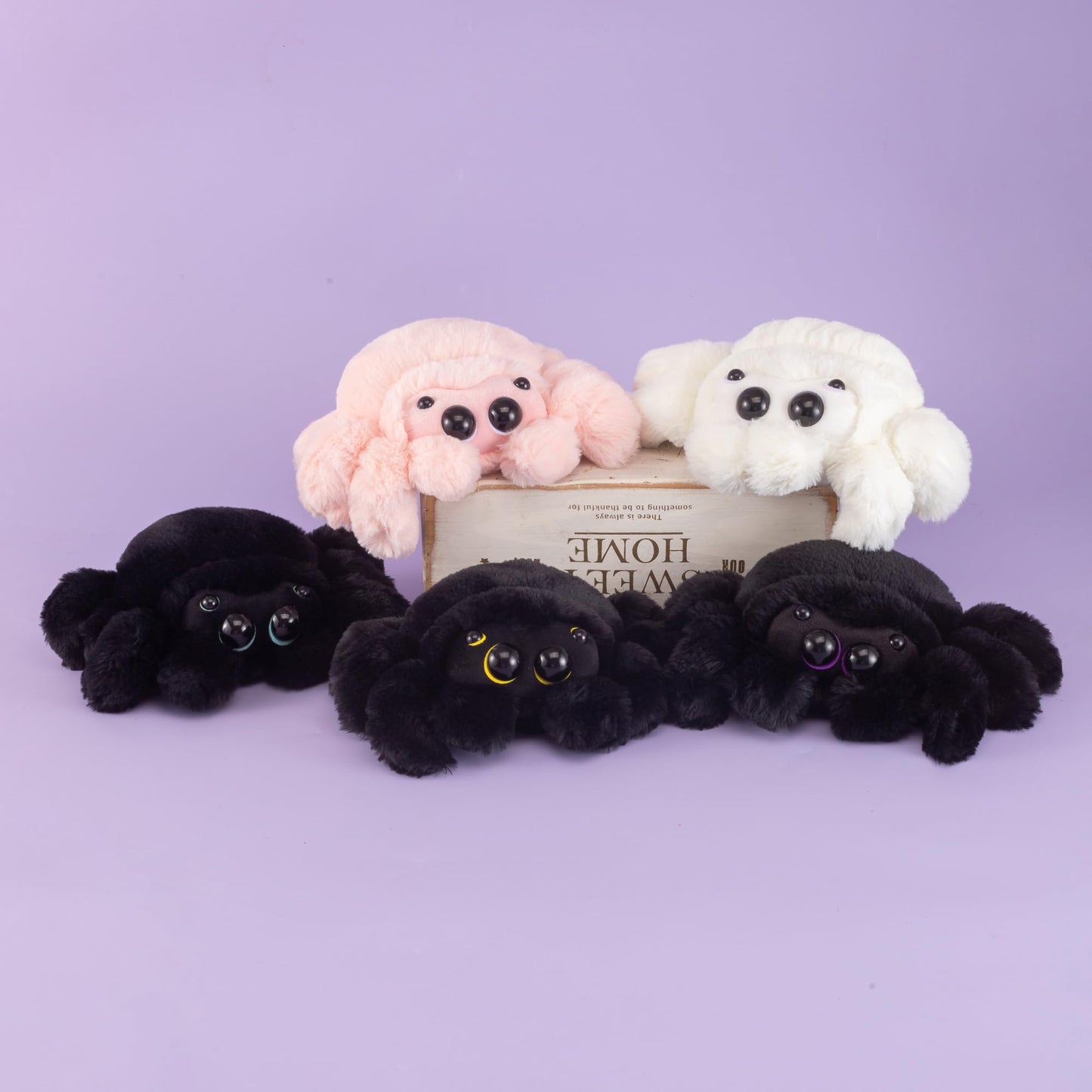Jorkei Cute Spider Plush Toy - Soft Halloween Stuffed Animal, Valentine's Gift, Birthday Present for Kids & Adults (Pink)