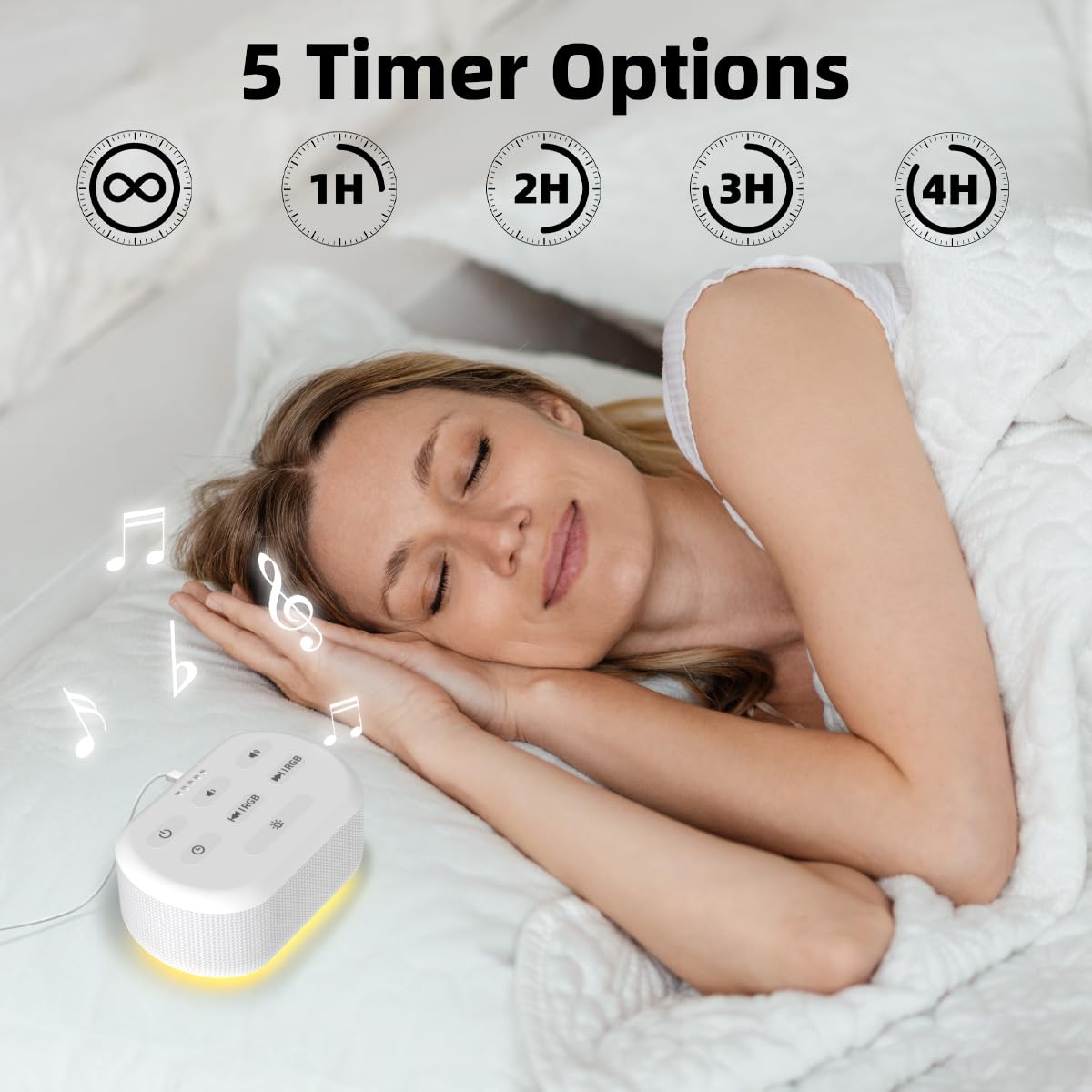 Brown Noise Sound Machine 30 Soothing Sounds White Noise Machine with 12 Night Light Colors Sleep Machine for Adults Baby Kids 36 Volume Levels Noise Canceling for Office Home Privacy