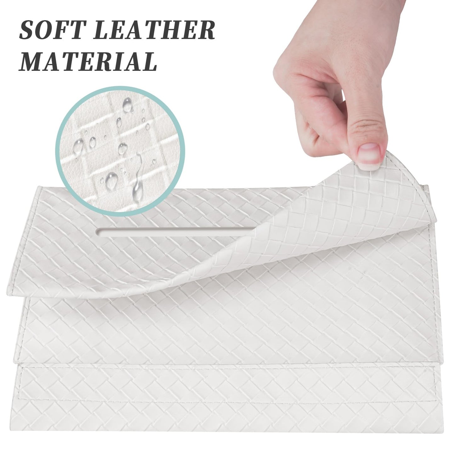 NiHome PU Leather Tissue Box Cover for Kleenex Hand Towels, Versatile Design for Countertops and Towel Racks, Leather Enhances Home Decor, Easy to Use with Exquisite Edging Craftsmanship