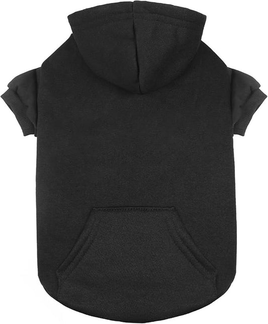 Dog Sweaters for Small Dogs,Dog Hoodie Fleece Pet Sweater Soft Clothes Sweatshirt with Pocket Pet Hoodie for Small Dogs Puppy Sweater(Black&XS)