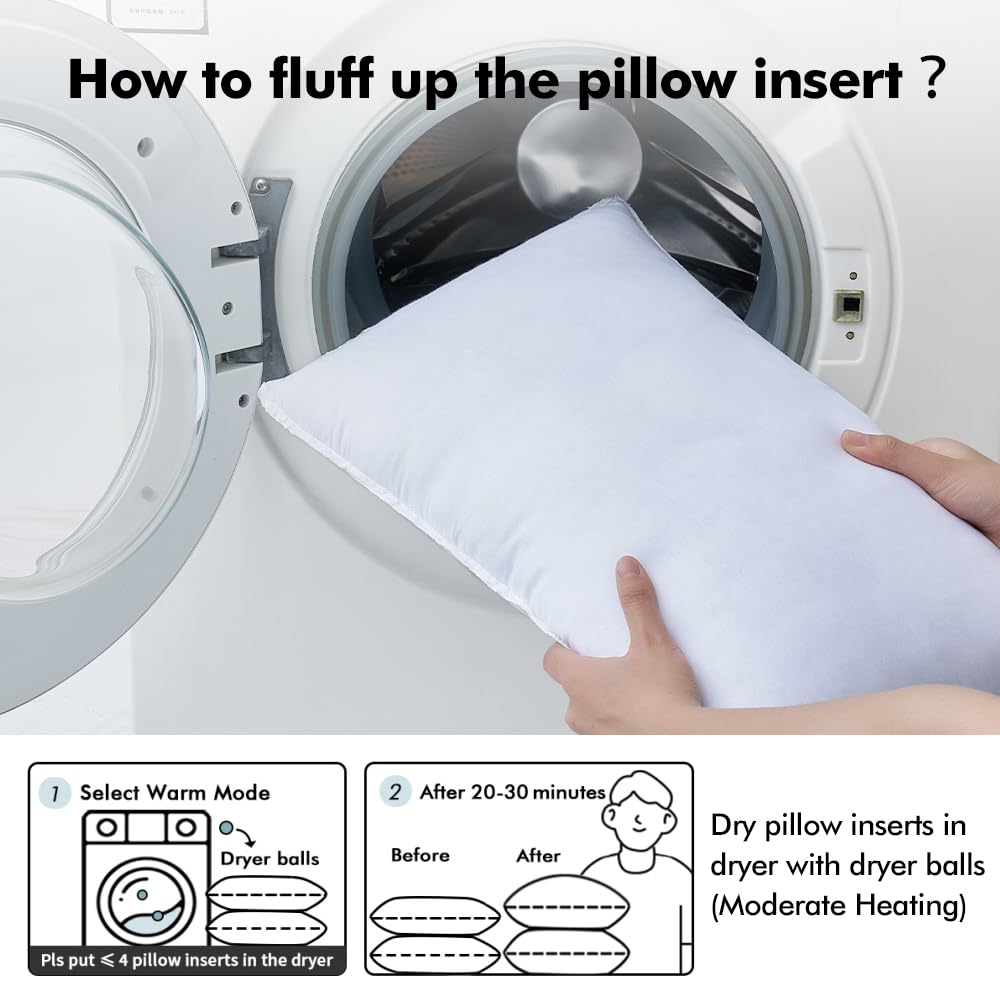 MIULEE 14x36 Synthetic Down Alternative Pillow Insert Decorative Throw Pillow 14 x 36 Inch Body Bed Sleeping Ultra Soft Fluffy Form for Sofa Couch Bed