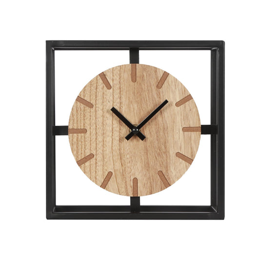 QIYAODECO Vintage Black Table Clock on Stand, Decorative Desk and Shelf Clock, Rustic Mantel Clock Farmhouse Clock Non-Ticking Silent