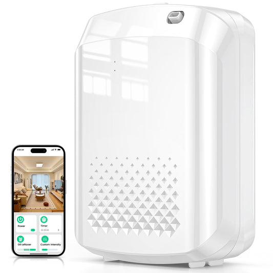 XEITIN Waterless Essential Oil Diffuser 3000 Sq.Ft Coverage for Large Home Hotel Office, 400ml Cold Air Scent Machine, Bluetooth App Control, No-Noise Aroma Diffuser Wall Mount Gift for Her