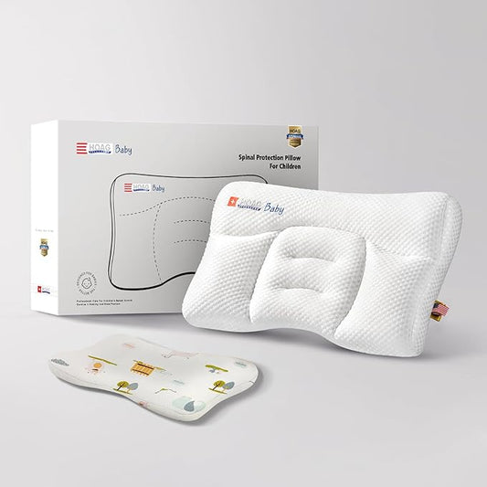 Toddler Pillow with Pillowcase, Breathable & Cozy Machine Washable Kids Pillow with Pillowcase, 21.6x13.8 Ergonomic Children Pillow for Boys and Girls Aged 6-12 (Farm, Height 3)