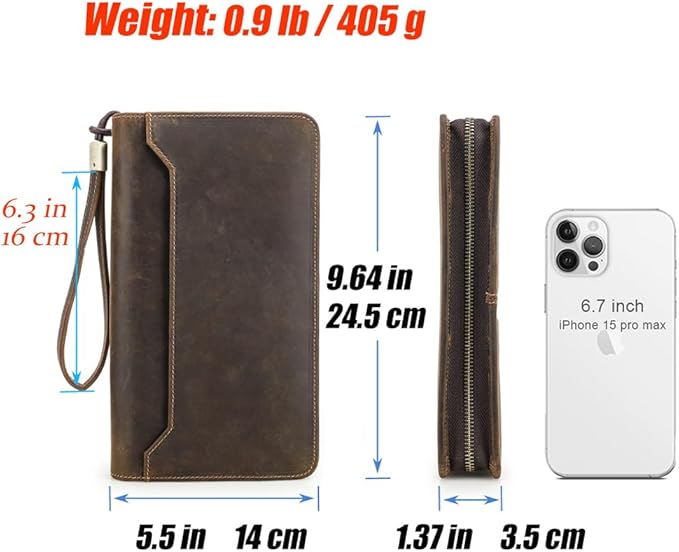CONTACTS Full Grain Leather Family Passport Holder for 6 Travel Airtag Passport Wallet RFID Blocking Passports Organizer 3 Layer Design Fit 6 Passports, 8 Cards