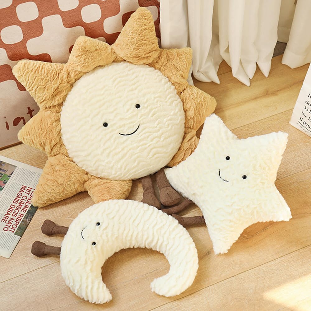 NatureMan Sun Plush Pillow |Home Decor Soft Cushion |15inch Creative Sun and Star Moon Shape Plush Toys|for Children's Room Decoration or Birthday Gifts for Children and Girls (Star)
