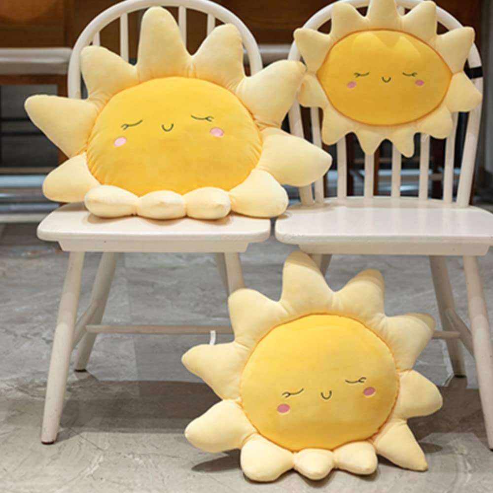 OUKEYI Flower Floor Pillow Sun Shape Cushion Cute Seating Pad Chair Cushion Oversized Throw Pillow,Cute Sun Pillow Plush Toy,for Home Decoration Kids Girls Women Gifts (sun 45 cm / 17.8 inch)