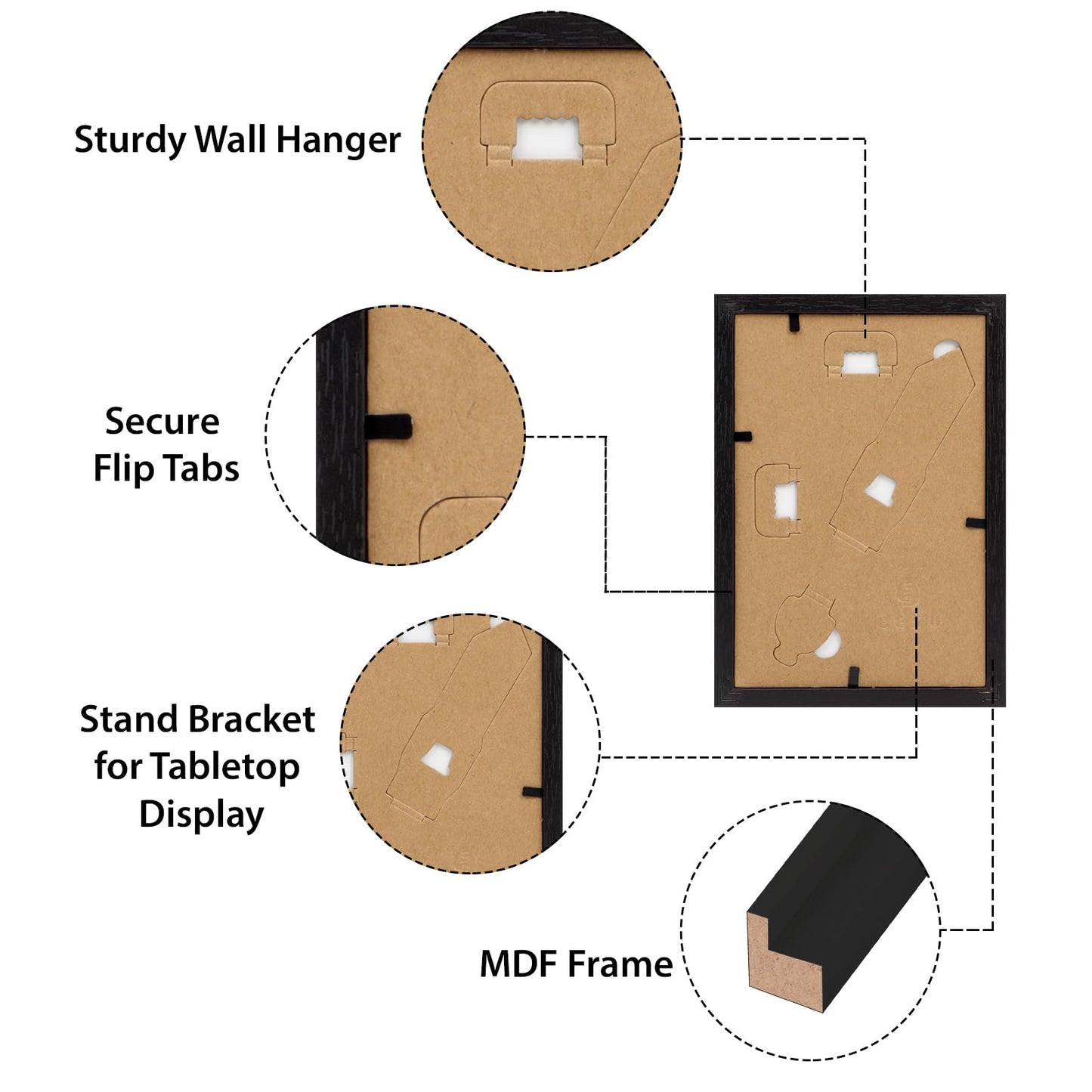 HORLIMER 4x6 Picture Frame Set of 12, Black Picture Frames Display 4 by 6 Photo for Wall or Tabletop