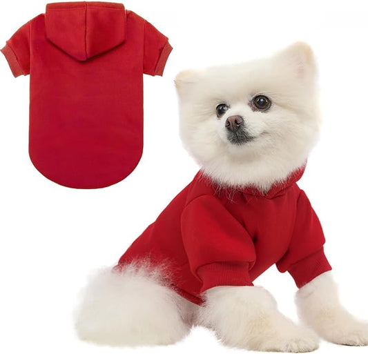 BINGPET Dog Hoodie, Fleece Lined Fall Cold Winter Soft Warm Puppy Sweatshirt with Leash Hole, Dog Sweaters Outfit,Pullover Hoodie for Small Medium Large Dogs Cats