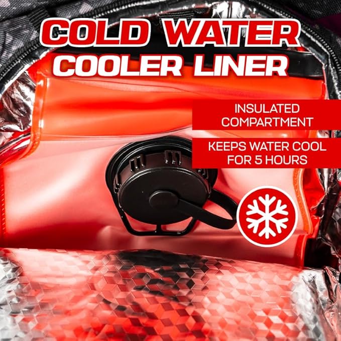RAVERUNNER® Festival Water Backpack - Dual Chamber Hydration - 3L Insulated Water Backpack for Raves, Festivals, Hiking, Running - Festival Hydration Pack for Hydration Backpack Rave
