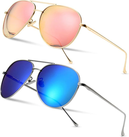 SUNGAIT Women's Lightweight Oversized Aviator Sunglasses - Classic Style Polarized Lens