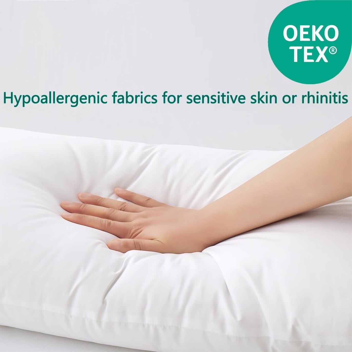 Gooeb Flat Ultra Thin Bed Pillows Standard Size Pillow Set of 2 Extra Soft Down Alternative for Stomach Back Sleeper White 20x26inches