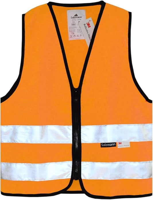 Salzmann Children's High Visibility Vest - Reflective Safety Vest with Zipper - Made with 3M Reflective Material