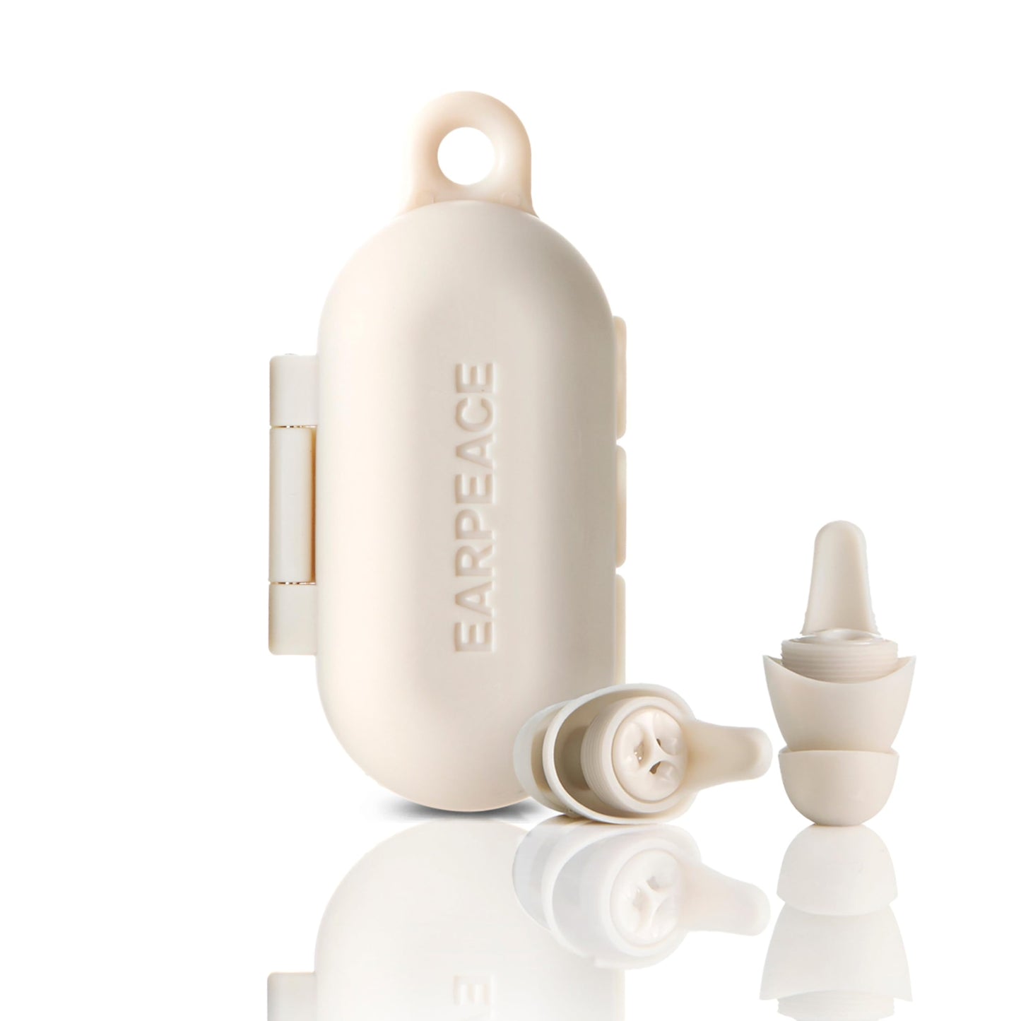 EARPEACE Everyday Noise Control & Noise Reduction Ear Plugs - High-Fidelity Earplugs, Comfortable & Reusable Earplugs for Travel, Sleep, Work, Snoring Blocking, Includes Carrying Case - Cream