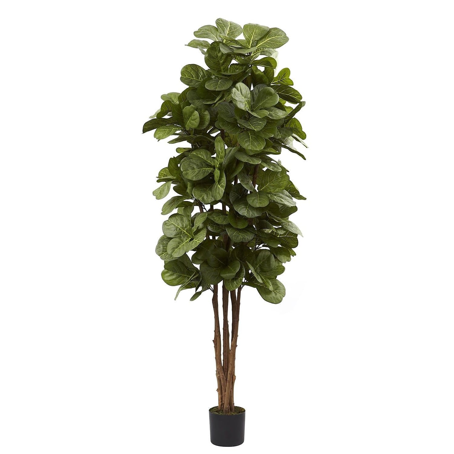 Nearly Natural 6ft Fiddle Leaf Fig Artificial Tree with 6 Natural Trunks, 270 Lush Green Leaves