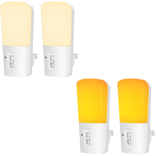 LOHAS Plug in Night Light, Dimmable LED Night Light with Dusk to Dawn Sensor, 5-80LM Sleep Aid Mini Light for Nursery Kids, 4 Pack