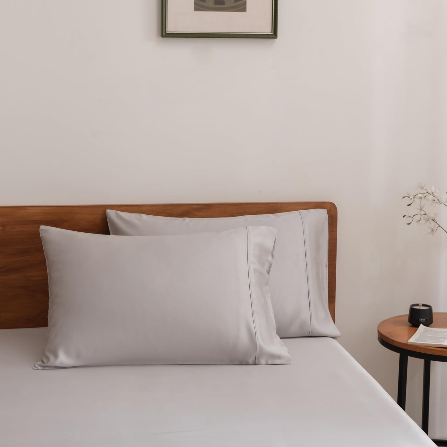 Softr King Gray Bed Sheet Set, Viscose from Bamboo, Ultra Soft, 16in