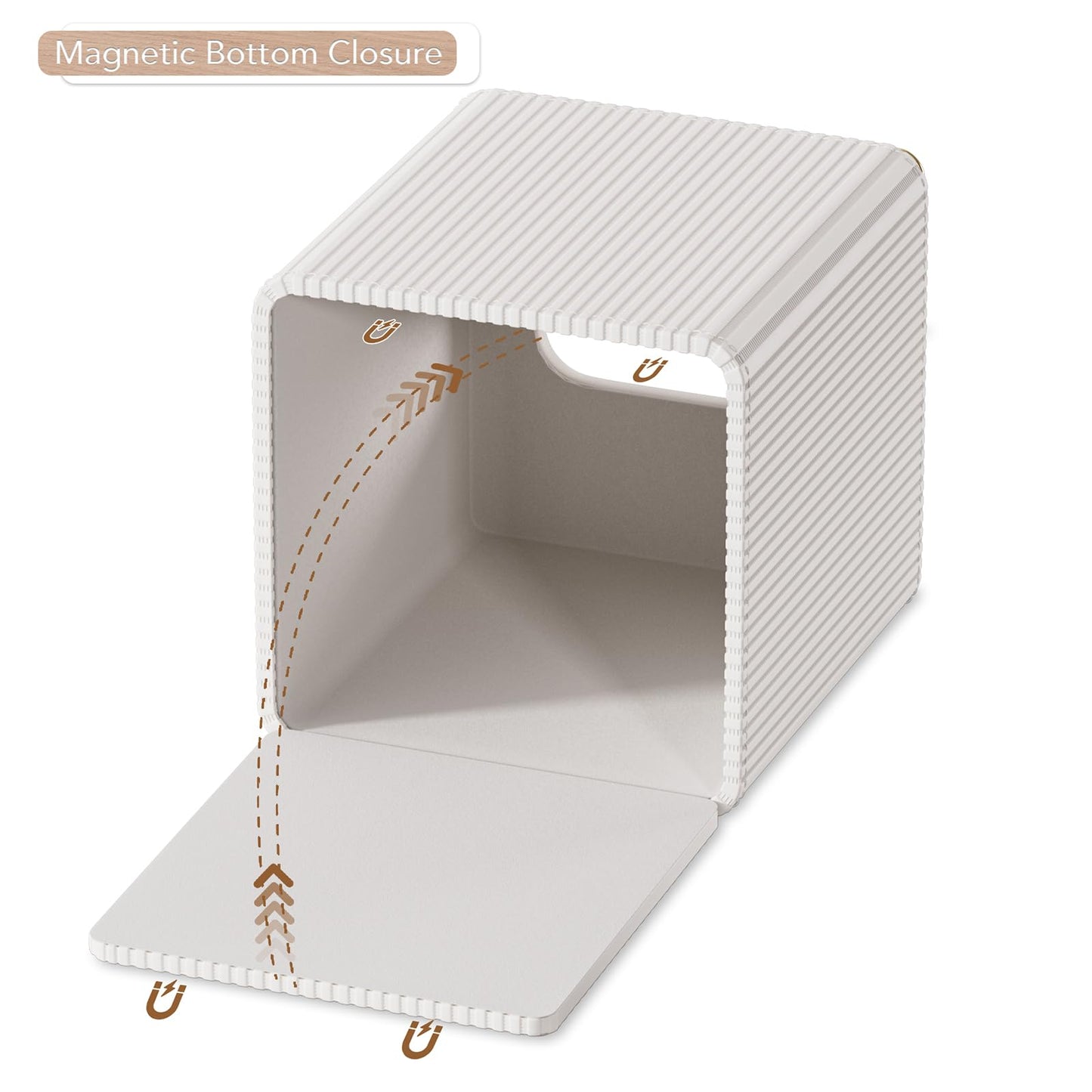 GORESE Tissue Box Cover Square Kleenexs Box Cover, PU Leather Tissue Cover with Gold-Tone Edging, Cube Tissue Box Holder for Bathroom Livingroom Car, Modern Decorative Kleenexs Cover, Cream White