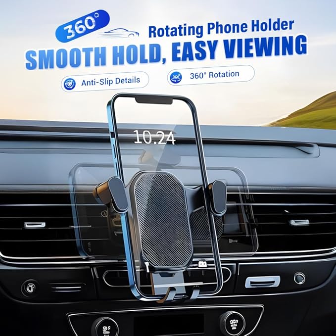 PVZXR Air Vent Car Phone Mount Holder,2026 New Wider Clamp & Metal Hook Car Phone Holder Vent [Thick Cases Friendly] Phone Holders for Your Car Mount Automobile Hands Free Cradle Air Vent (B-3PCS)