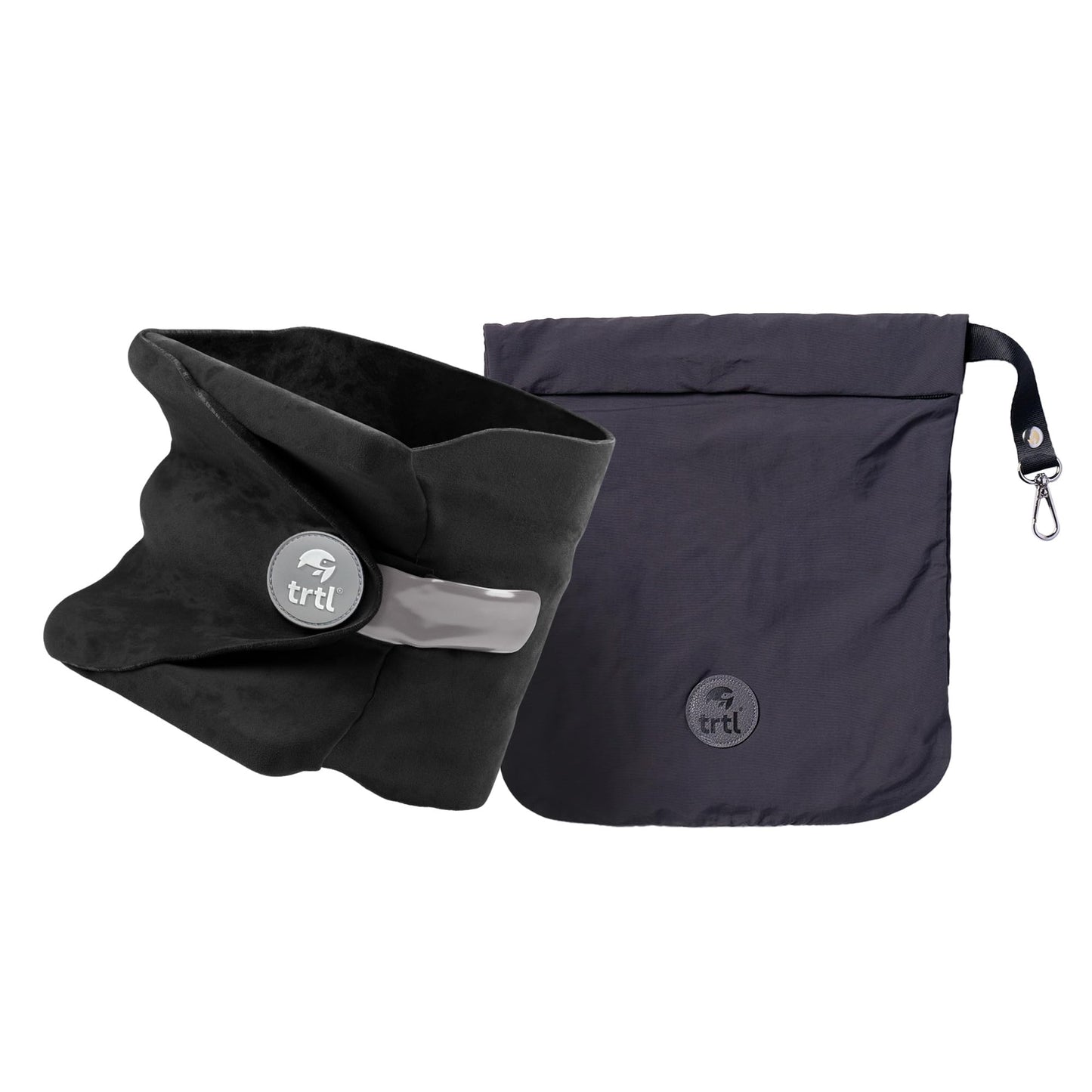 Trtl Pillow - Scientifically Proven, Super Soft Neck Support Travel Pillow for Airplanes - Lightweight and Machine Washable - Ergonomic Design for Traveling on Flights, Cars, and Trains - Black
