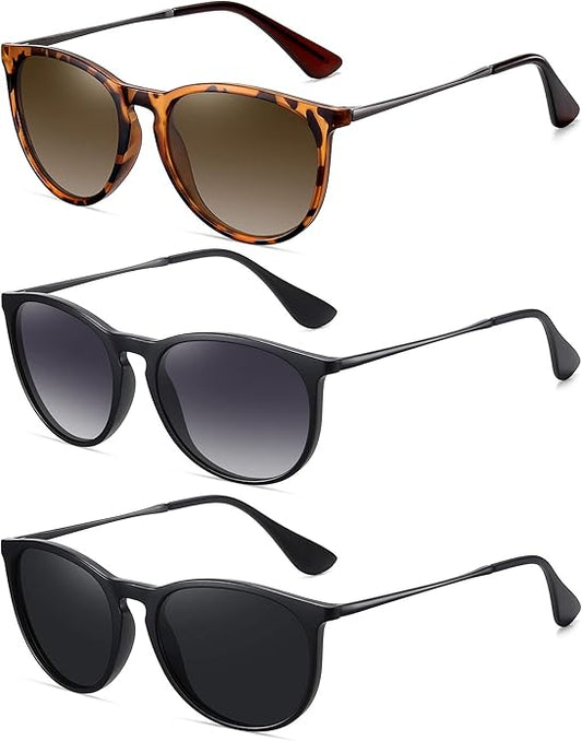 Retro sunglasses womens 2024 trendy round classic glasses